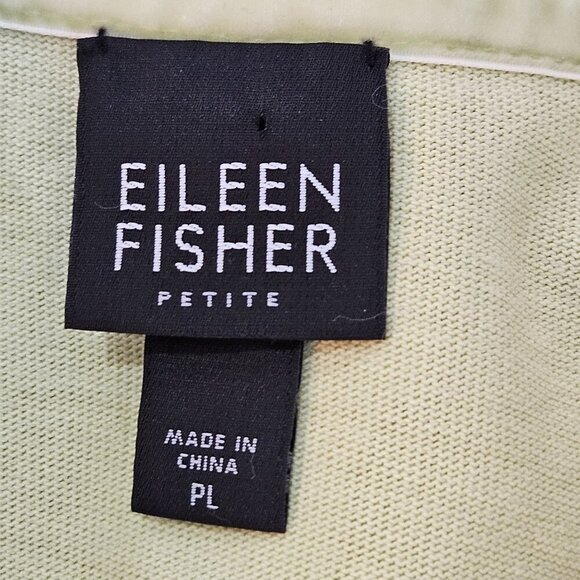 Eileen Fisher Petite Large PL Light Green Organic Cotton Full Zip Jacket - Picture 5 of 9